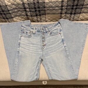 American Eagle Light Blue Hi Rise Flare Jeans